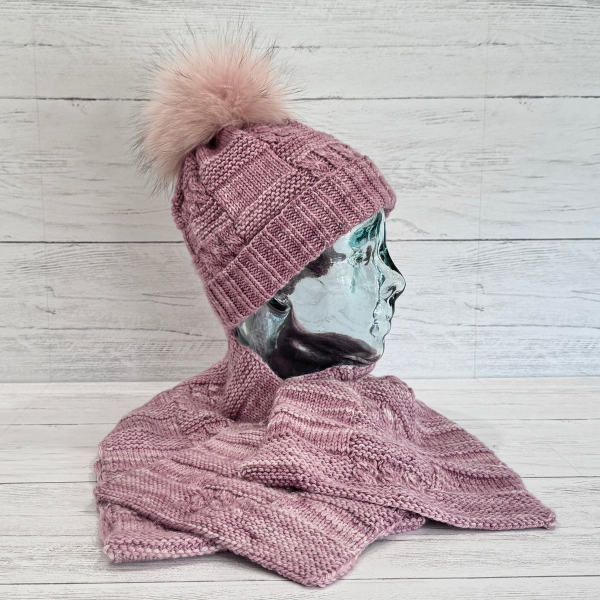 Poppy Block Hat & Scarf Matching Set Bundle