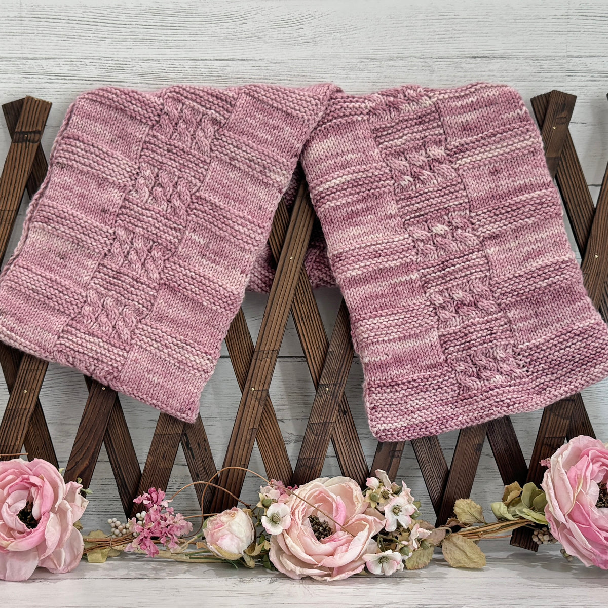 Poppy Block Hat & Scarf Matching Set Bundle