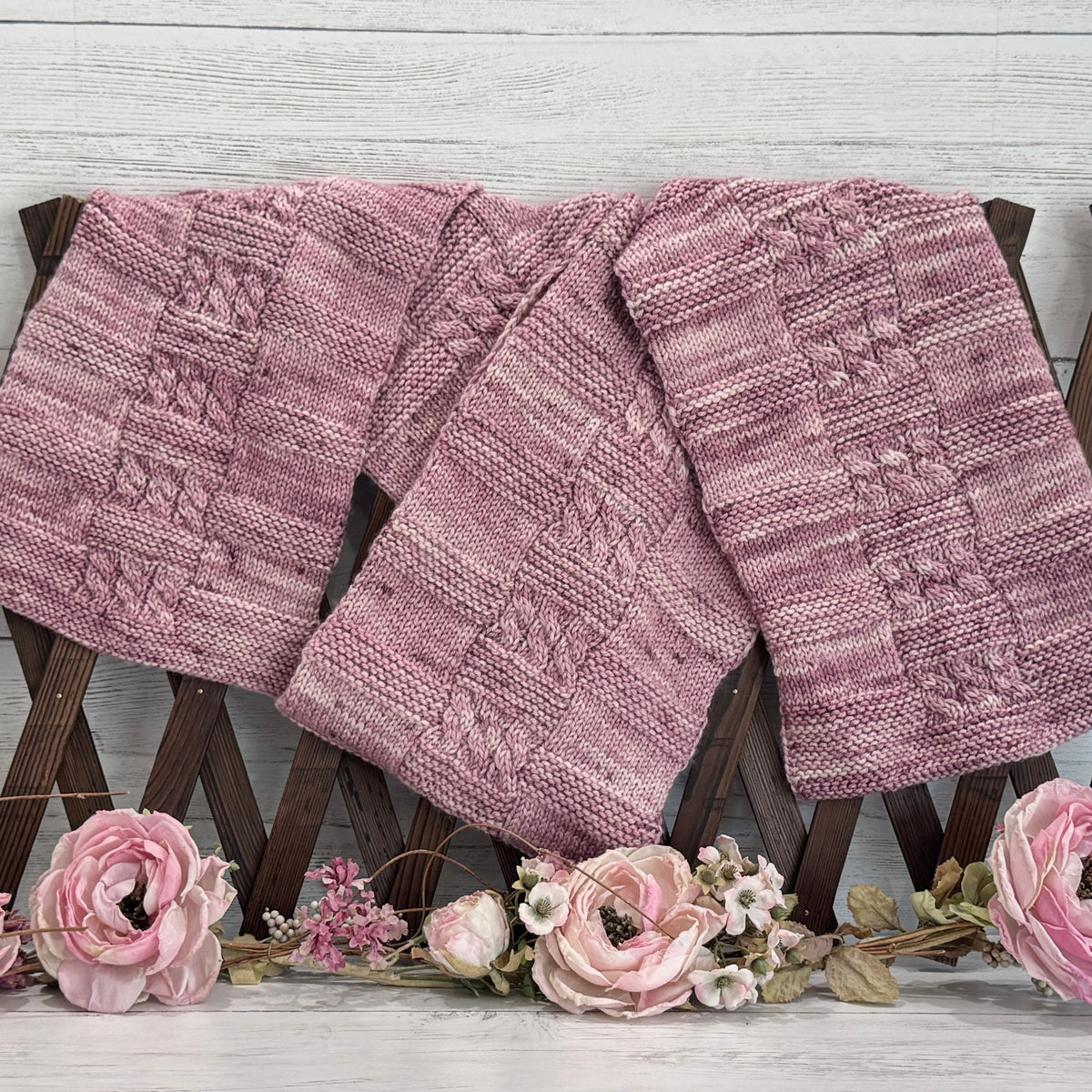 Poppy Block Hat & Scarf Matching Set Bundle