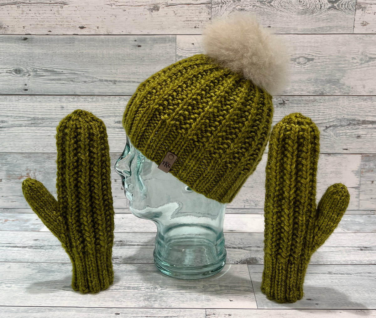 Squishy Split Rib Hat & Mittens Matching Set Bundle