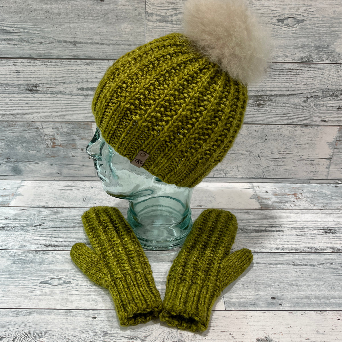 Squishy Split Rib Hat & Mittens Matching Set Bundle